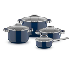 Zestaw garnków Fusiontec Mineral Pro - 8 elementów granatowy