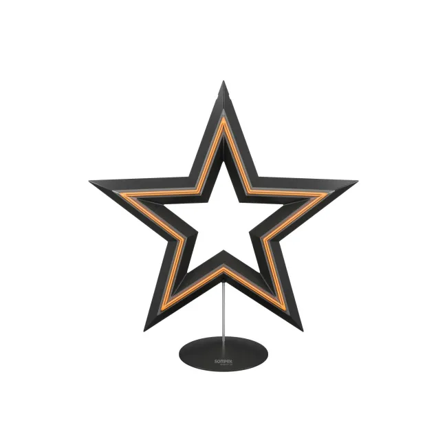 Lampa LED Gwiazda Freestar Black 30cm, 1.1W, 70lm, 1800K, akumulator wymienny +USB-C