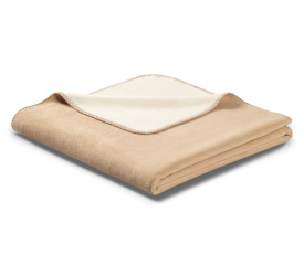 Koc 150x200cm beżowy dwustronny