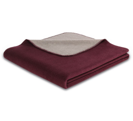 Koc 150x200cm bordowy dwustronny
