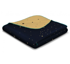 Koc 150x200cm czarny we wzór astronauty