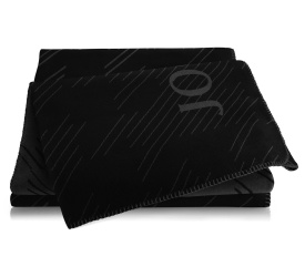 Koc 150x200cm w paski czarny