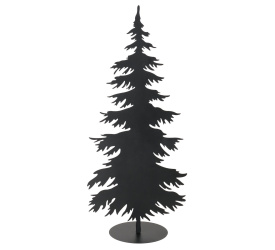 Dekoracja choinka 2D czarna 90x39x25cm