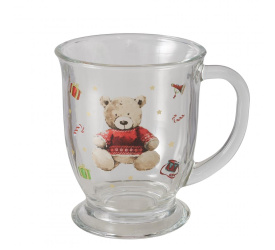 Kubek szklany z misiem 490ml