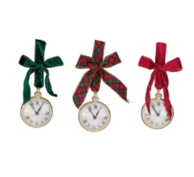 Zawieszka 7cm zegarek z wstążką mix3
