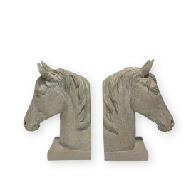 Komplet 2 podpórek do książek w kształcie głowy konia 28x21x11.5cm