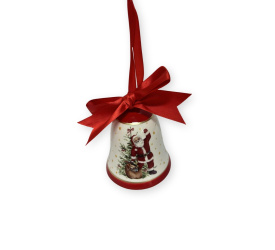 Zawieszka dzwonek świąteczny z mikołajem 10.2x8.7cm