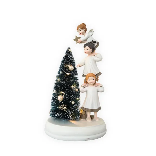 Figurka aniołki dekorujące choinkę LED 30x16.8x11.6cm