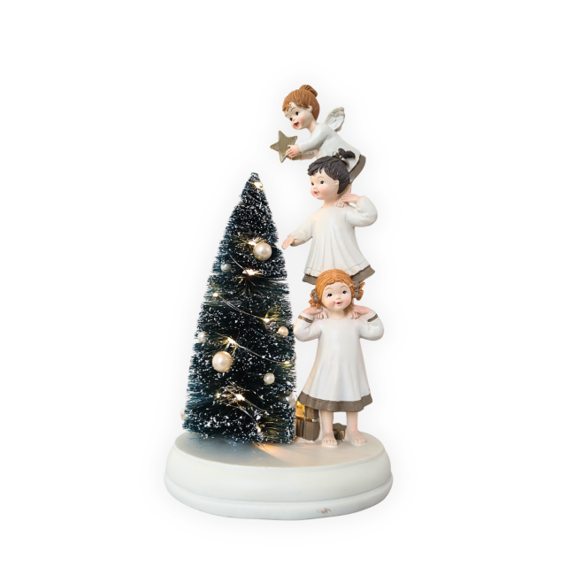 Figurka aniołki dekorujące choinkę LED 30x16.8x11.6cm