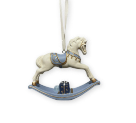 Zawieszka koń na biegunach niebieska 10.5x8.5cm