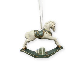Zawieszka koń na biegunach zielona 10.5x8.5cm