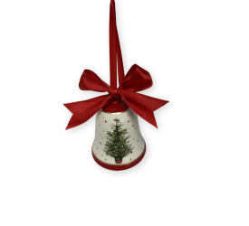Zawieszka dzwonek świąteczny z choinką 10.2x8.7cm