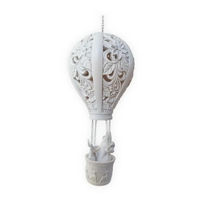Dekoracja balon ze św. Mikołajem LED biała 56x14.2cm