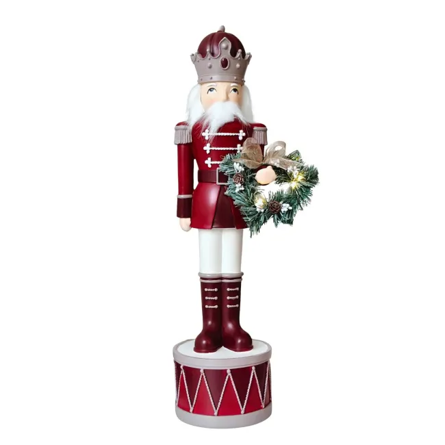 Figurka dziadek do orzechów LED czerwona 59,3x19cm