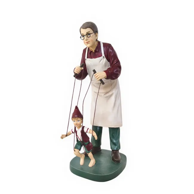 Figurka dziadek z marionetką pinokio 35.7x15.6x13.5cm
