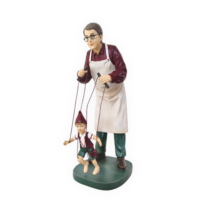 Figurka dziadek z marionetką pinokio 35.7x15.6x13.5cm