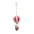 Zawieszka balon ze św. Mikołajem czerwona 29x7.1cm - 1