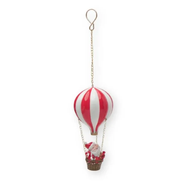 Zawieszka balon ze św. Mikołajem czerwona 29x7.1cm