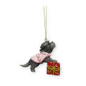 Zawieszka pies yorkshire terrier w ubraniu świątecznym 7x8.6cm - 1