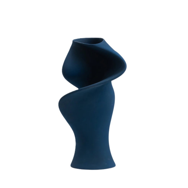 Wazon Sonia 58x40x32cm blue velvet - 1