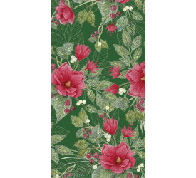 Serwetki 42x33cm Christmas flowers green 16szt.