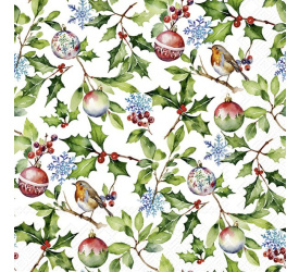 Serwetki 25cm Christmas Holly 20szt.