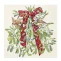 Serwetki 25cm birds in mistletoe cream - 1