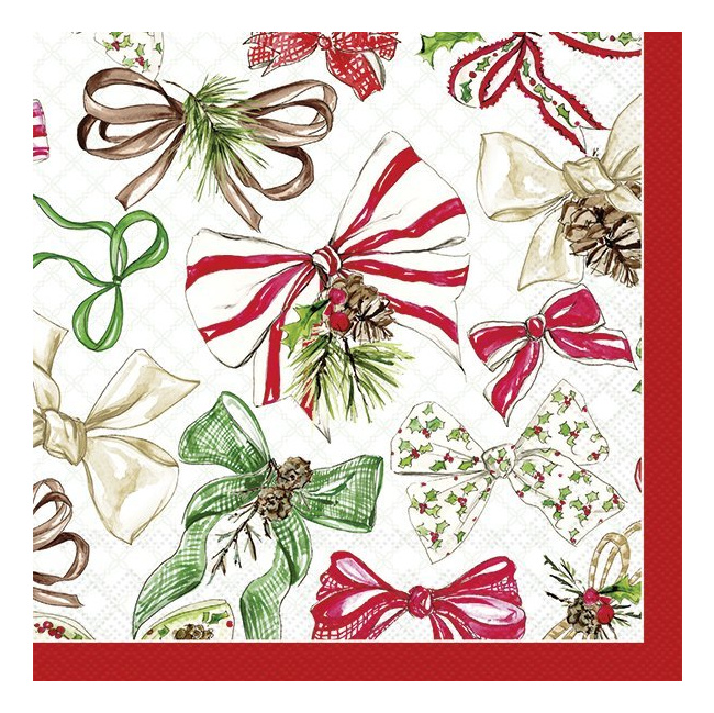 Serwetki 25cm Christmas bow red 20szt.