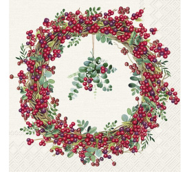 Serwetki 33cm Berry wreath 20szt.
