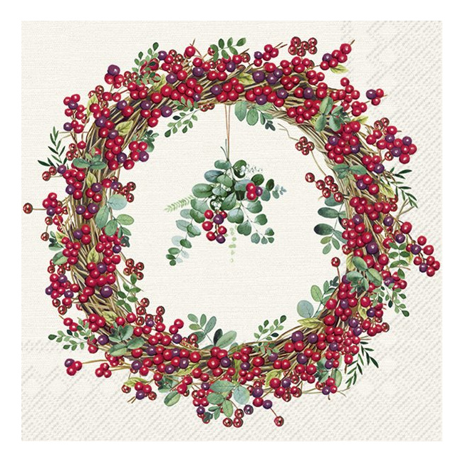 Serwetki 33cm Berry wreath 20szt.