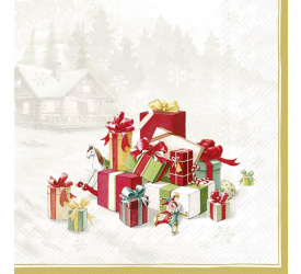 Serwetki 33cm Happy presents gold 20szt.