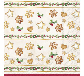 Serwetki 33cm Cookie garland 20szt. kremowe