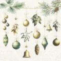 Serwetki 33cm Christmas decorations 20szt. kremowe - 1