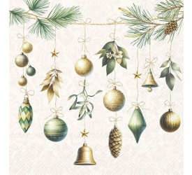 Serwetki 33cm Christmas decorations 20szt. kremowe