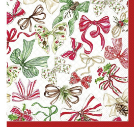 Serwetki 33cm Christmas bow 20szt. czerwone