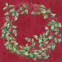 Serwetki 33cm Ilex wreath 20szt. czerwone - 1