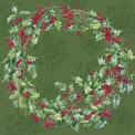 Serwetki 33cm Ilex wreath 20szt. zielone