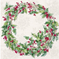 Serwetki 33cm Ilex wreath 20szt. kremowe - 1