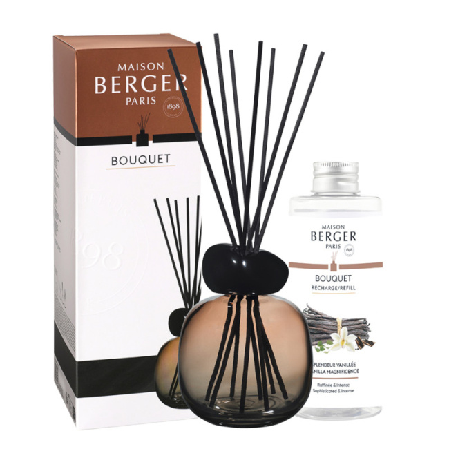 Zestaw patyczki Minerały beżowo-czarny + olejek zapachowy 