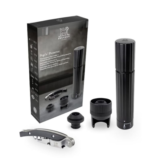 Zestaw do wina i szampana Pop'n' Preserve pompka Dual, korki próżniowe, korkociąg Melbec