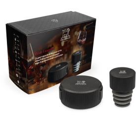 Zestaw do wina Wine Essential korek + obcinacz do folii czarny matowy