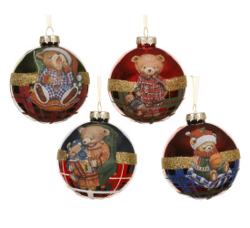 Bombka miś 8cm (1 sztuka mix)