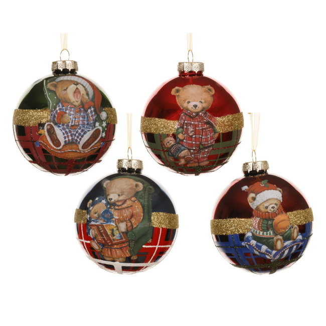 Bombka miś 8cm (1 sztuka mix)