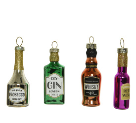 Komplet 4 zawieszek butelki alkoholi 6,5cm