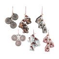 Zawieszka pierniki/domek/bałwanek 6.3cm potrójna (1 sztuka mix) - 1