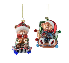 Zawieszka miś 11.3x7.7cm (1 sztuka mix)