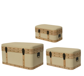 Pudełko skrzynia   22x39x19cm kremowa ( 1 sztuka )