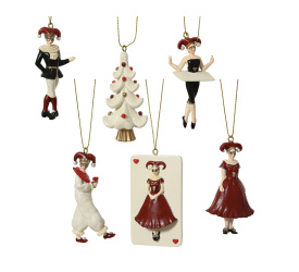 Zawieszka figurka/choinka/karty/ 7.5cm (1 sztuka mix)