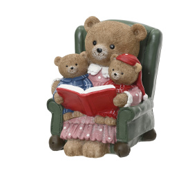 Dekoracja misie siedzące na fotelu 17x14x13cm