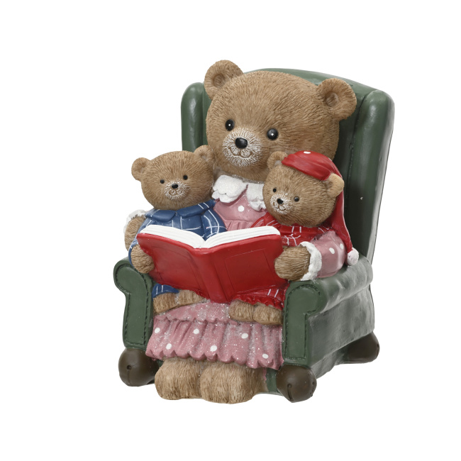 Dekoracja misie siedzące na fotelu 17x14x13cm